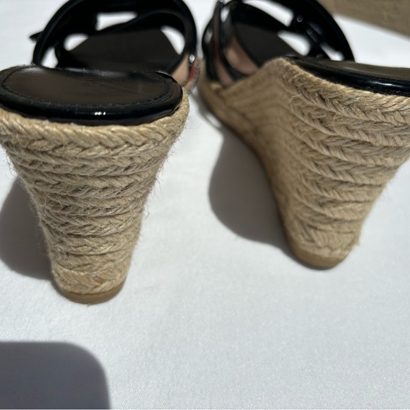 Burberry Nova Check Strappy Espadrille Wedge Slip On Sandals - Picture 11 of 14